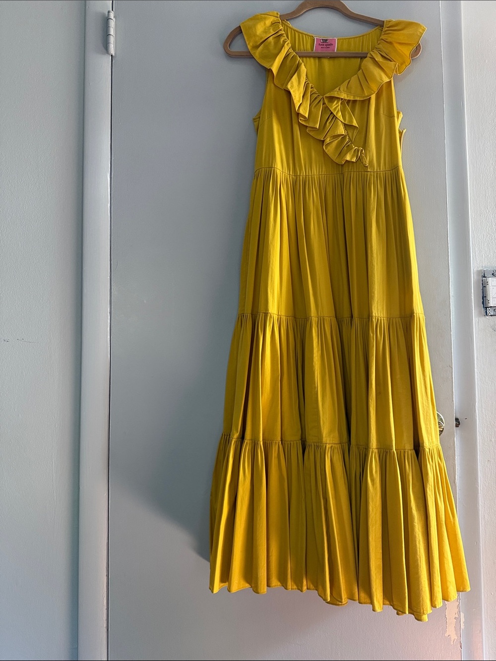 Kate Spade New York Yellow Ruffled Maxi Dress